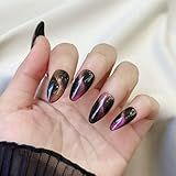 Fantasticlady Unhas De Pressão Amêndoas Unhas Vermelhas Unhas De Pressão Olho De Gato Vermelho Nas Unhas Efeito De Esmalte De Gel Magnético Kit De Unhas De Pressão De Verão Brilhante Conjunto De