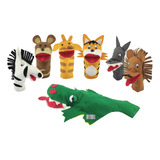 Fantoches 25cm De Animais Selvagens Kit Com 7 Personagens