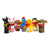 Fantoches Animais Domésticos Conjunto 7 Personagens Feltro