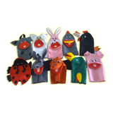 Fantoches Animais Domésticos Em Feltro Kit Com 10 Fantoches