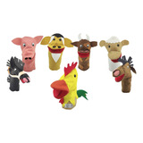 Fantoches De Mão 25cm Kit Com 7 Unidades Animais Da Fazenda