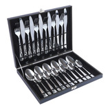 Faqueiro Inox 24 Peças Com Maleta Transporte Boom Import 