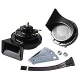 FARBIN Buzina Automotiva 12 V Buzina De Carro Alto Tom Duplo à Prova D água Kit De Buzina Elétrica De Caracol Universal Para Qualquer Veículo De 12 V Preto Estilo Clássico 12 V