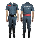 Farda Bombeiro Civil Manga Curta Ripstop Boné E Camiseta
