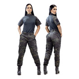 Farda Tática Feminina Camuflada Airsoft Safo Militar Policia