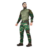Fardamento Tático Camuflado Completo Camisa E Calça Safo