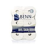 Fardo Com 6 Bobinas Papel Toalha Rolão 200m 100 Celulose Branco BENN