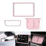 Farmogo Tapete Carregador Sem Fio Para Console Central Moldura Protetora De Tela E Espelho Retrovisor Protetor De Silicone Antiderrapante Para Tesla 2021 2023 Modelo 3 E Acessórios Modelo Y