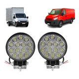 Faróis De Milha Universal Led 42w 6000k 14 Leds Redondo Slim