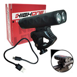 Farol Aluminio Bike 2 Led 900 Lumens Usb 5 Funções High One
