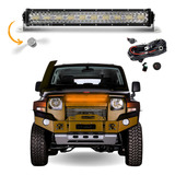 Farol Barra Milha Led Curva Dual Color 390w Chicote Instal