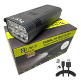 Farol Bike 8 Leds T6 Bicicleta Power Bank Recarregável Usb