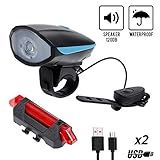 Farol Com Buzina 140db Led Xpg Bateria Recarregável Bike Usb