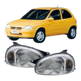 Farol Corsa 94 99 Másc Metalizada Lente Raiada Par Arteb