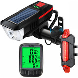 Farol De Bike Solar E Usb Led Traseiro Velocimetro Sd563