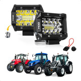 Farol De Led Milha Auxiliar 60w Combo 9 5cm Prova Agua 12v 24v P Maquina Trator Agricola Caminhao C Fuse E Botão Par