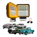 Farol De Milha Led 126w Quadrado 11cm Pisca Ambar Luz Aux 12 24v P Pickup S10 Ford F 250 F 1000 Jeep F75 Toyota Par