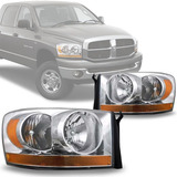 Farol Dodge Ram 2006 2007 Cromado Pisca Ambar Tyc