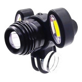 Farol Lanterna Bike 3 Focos Led T6 Com Zoom Recarregável