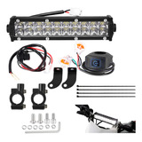 Farol Led Barra Moto 60w 6000k C Suporte Botao Fusivel