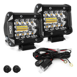 Farol Milha Auxiliar Led Prova Agua 2 Cor C Chicote Completo