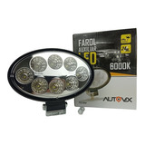 Farol Milha Oval 6000k Carro Caminhão Ônibus Universal 24w