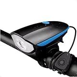 Farol Para Bike Led Com Buzina À Prova D água 3 Modos Recarregável Azul Mundo Compras