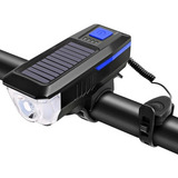 Farol Para Bike Solar E Usb Led Recarregável Com Buzina