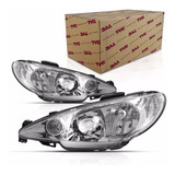 Farol Peugeot 206 2001 A 04 05 06 07 2008 Foco Duplo Cromado