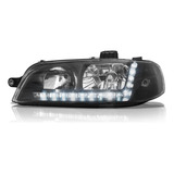 Farol Principal Lado Esquerdo Máscara Negra Com Led Drl A