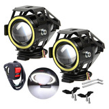 Farol Rayx Led Moto U5 Par Angel Eyes Branco