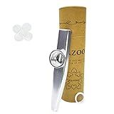 Fartime Kazoo Requintado De Liga De Alumínio Prateado Com 5 Diafragmas De Flauta Kazoo E Uma Linda Caixa De Presente Instrumentos Musicais Prata 