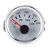 FastUU Medidor Elétrico De Temperatura Da água 40 120 C à Prova D água Medidor De Temperatura Da água Do Barco Motor Marítimo De 52 Mm 2 Polegadas Para Barco Trailer Carro Caminhão Gerador Mostrador Branco 