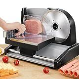 Fatiador EléTrico Plaina De Carne Manual DoméStica Ajuste De Espessura De 0 15mm Com LâMina De 7 5 Corte De Cordeiro Presunto De 200W Para Carne Congelada Torradas Salsichas Black