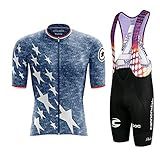 Fatos De Ciclismo Masculinos Os Ternos Superior E Inferior São Altamente Elásticos Absorventes De Suor Secagem Rápida Respirável Unissex Azul 1 M