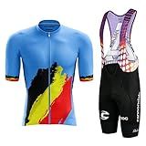 Fatos De Ciclismo Masculinos Os Ternos Superior E Inferior São Altamente Elásticos Absorventes De Suor Secagem Rápida Respirável Unissex Azul 2 M