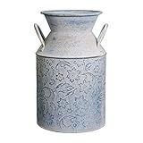 Fauevav Lata De Leite Galvanizada Vaso Retrô Antigo Vaso De Metal Rústico Vintage Primitivo Planta De Fazenda Para Decoração De Escritório 23 8 Cm