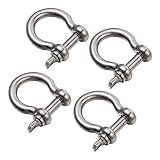 FAVOMOTO 4 Pcs Fivela De Arco Alça De Reboque Corrente De Segurança De Arco Cadeado De Elevação Algemas Marinhas Anel De Guincho Grilhão De Âncora Aço Inoxidável Pesado Girar Engrenagem