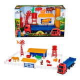 Fazendinha Miniatura Cercado Celeiro Cavalo Boi Vaca Porco