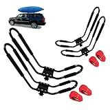FDB J Cross Bar 2 Pares 4 Peças Universal Caiaque Canoa Suporte Superior Rack De Teto Barco SUV Caminhão Van Carro Com 4 Peças De Tiras De Amarração