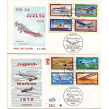 Fdc Com Cbc Alemanha 1979 Aviação Avião Jugend 2 Unid