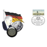Fdc Com Cbc Selo E Moeda 40 Anos Do Marco Alemanha 1988