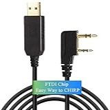 FEANTEEK Cabo De Programação USB Baofeng Para Baofeng UV 5R 5RA 5R Plus 5RE UV3R Plus BF 888S 5R EX 5RX3 Suporta Wouxun Kenwood Cabo Baofeng FTDI Driver Automático 1 M Preto 