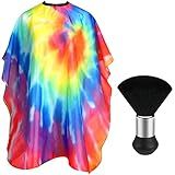 FEBSNOW Adulto Unissex Capa De Barbeiro À Prova D Água Profissional Corte De Cabelo Capa Espanador Escova Para Corte De Cabelo Tie Dye Salão De Beleza Barba Kits De Cabeleireiro 46 8 × 56 Polegadas