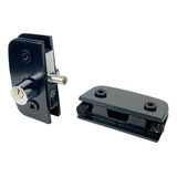 Fechadura 1520 E Contra Fechadura 1531 Para Porta De Vidro Cor Preto