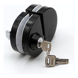 Fechadura 98 6 Porta De Vidro Com Pressão Preta Inox Aço