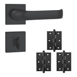 Fechadura Banheiro 823 37 C 3 Dobradicas Preto Fosco Stam