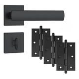 Fechadura Banheiro Maquina 40mm Stam Kit C 3 Dobradiças