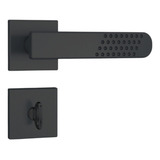 Fechadura Banheiro Stam Preto Fosco 823 21 Roseta Quadrada