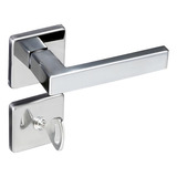 Fechadura Banheiro Wc Pado Roseta Quadrada Cromada 409 40cb